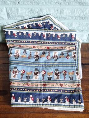 Handmade Christmas Snowman Table Runner